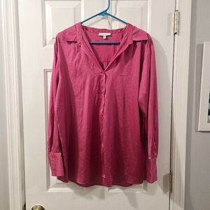 Women's Silky Pink XL Blouse
